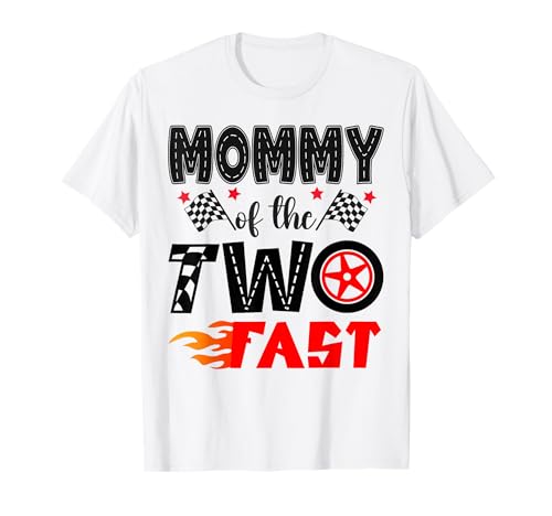 Mommy of The Two Fast Rennwagen für Jungen zum 2. Geburtstag T-Shirt von Race Car Pit Crew 2Nd Birthday Boy
