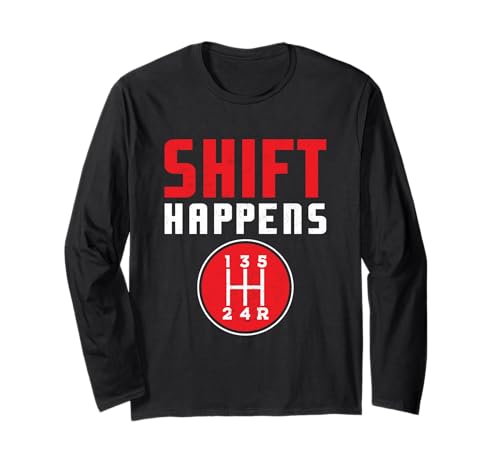 Lustiges Auto Guy Shift Happens Gear Pun Race Driver Racing Herren Langarmshirt von Race Car Racing Apparel Gift Shop