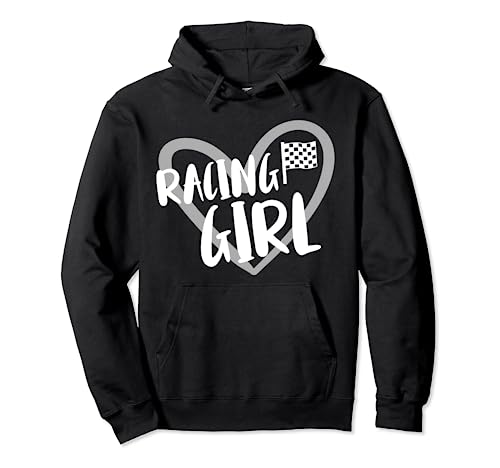 Racing Girl Herz für Rennwagen-Partys Pullover Hoodie von Race Day Designs