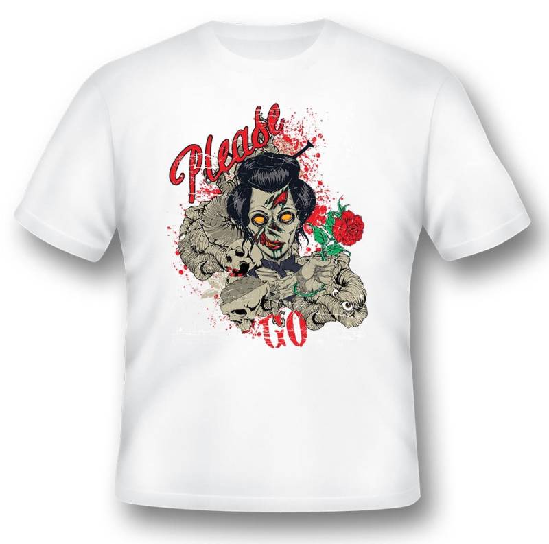 Bitte Gehen Sie Zu Halloween Schwarzes Oder Weißes T-Shirt Bitte Gehen Sie Zu Halloween Schwarzes Oder Weißes T-Shirt von RacerSupply