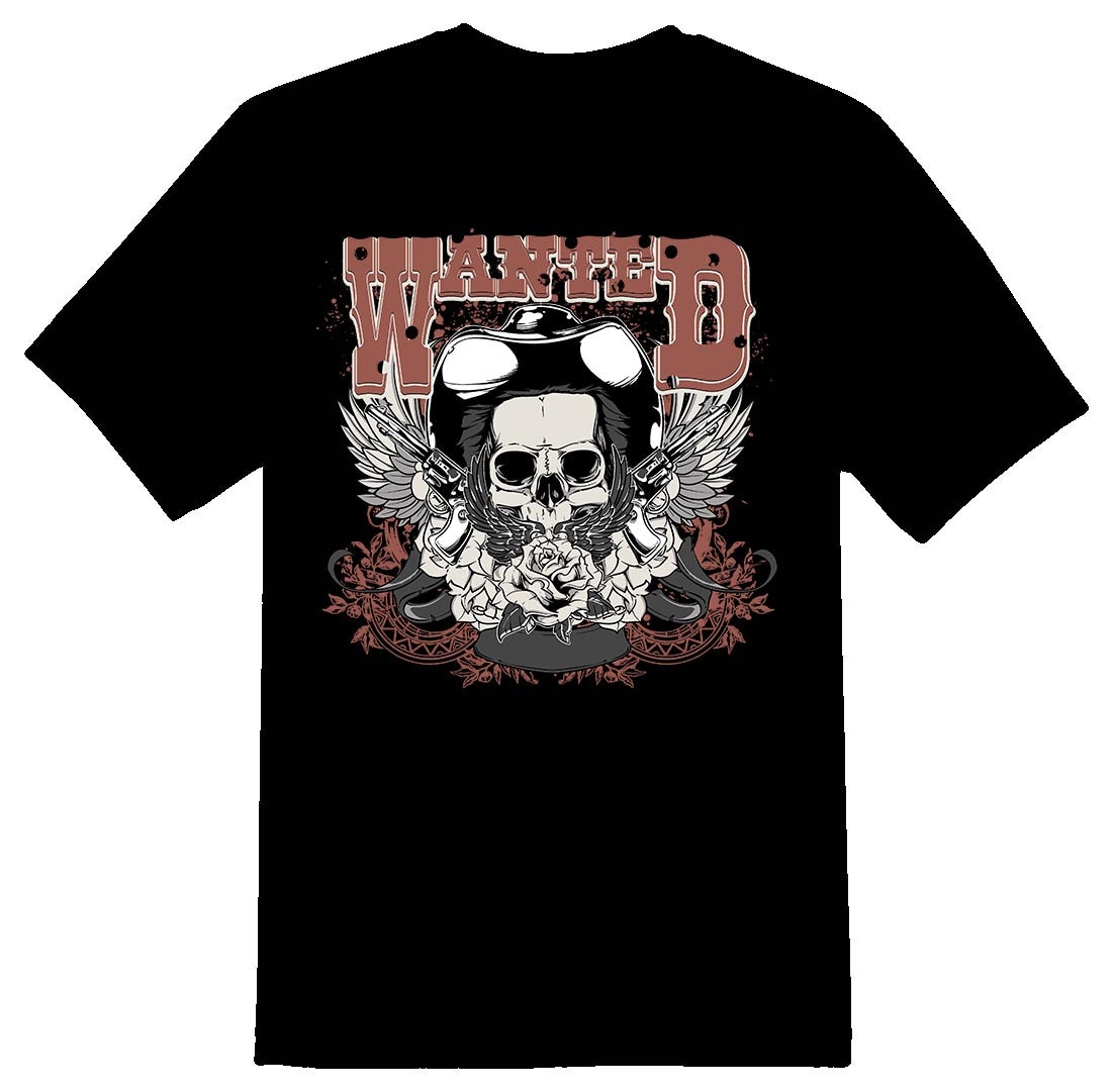 Gesuchtes Cowboy Totenkopf Shirt von RacerSupply