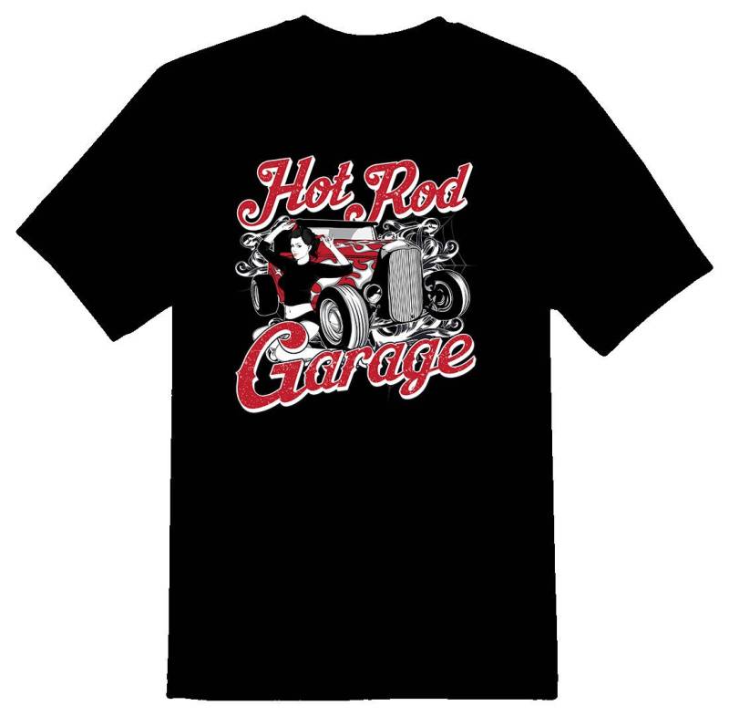 Hot Rod Garage Ii Schwarz Oder Weiß T-Shirt von RacerSupply
