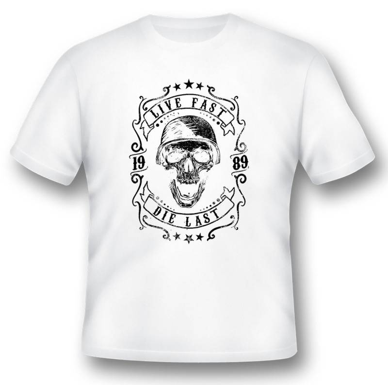 Live Fast Die Last Skull Soldat Schwarz Oder Weiß T-Shirt 05302016 von RacerSupply