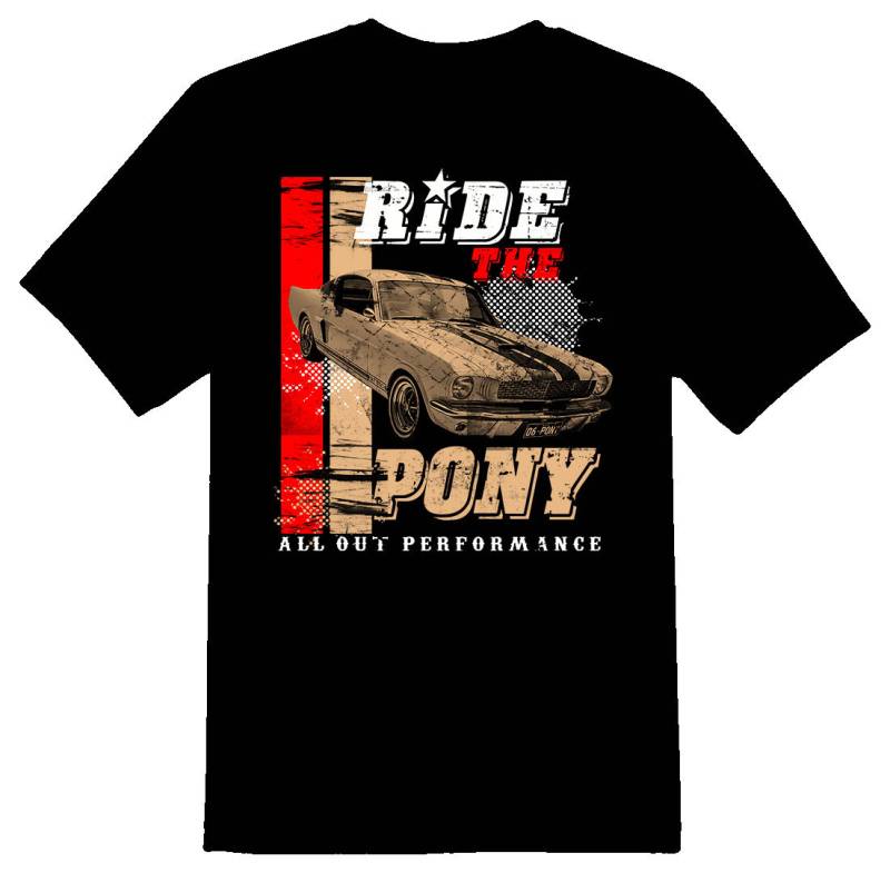 Ride The Pony Schwarzes Oder Weißes T-Shirt von RacerSupply