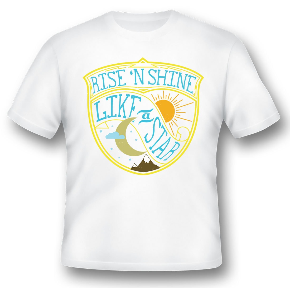 Rise N Shine Like A Star Schwarz Oder Weiß T-Shirt von RacerSupply