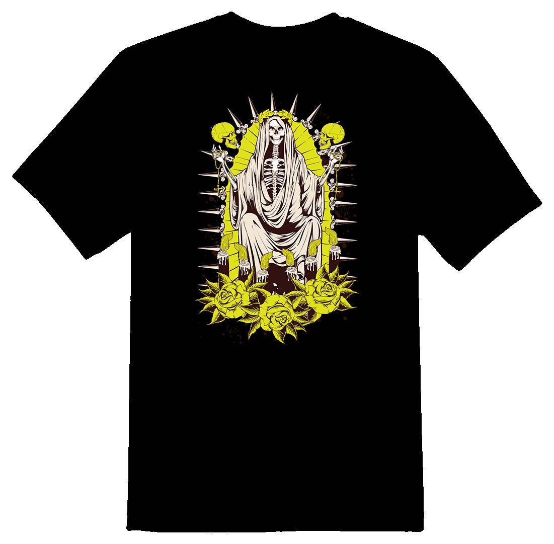 Santa Muerte Schwarz Oder Weiß T-Shirt von RacerSupply