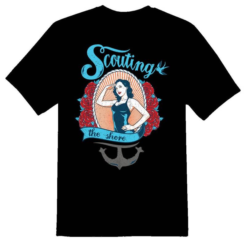 Scouting The Shore Schwarz Oder Weiß T-Shirt von RacerSupply