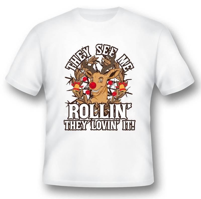 Sie Sehen Mich Rollendes Hirsch Shirt Jagd Schwarz Oder Weiß T-Shirt von RacerSupply