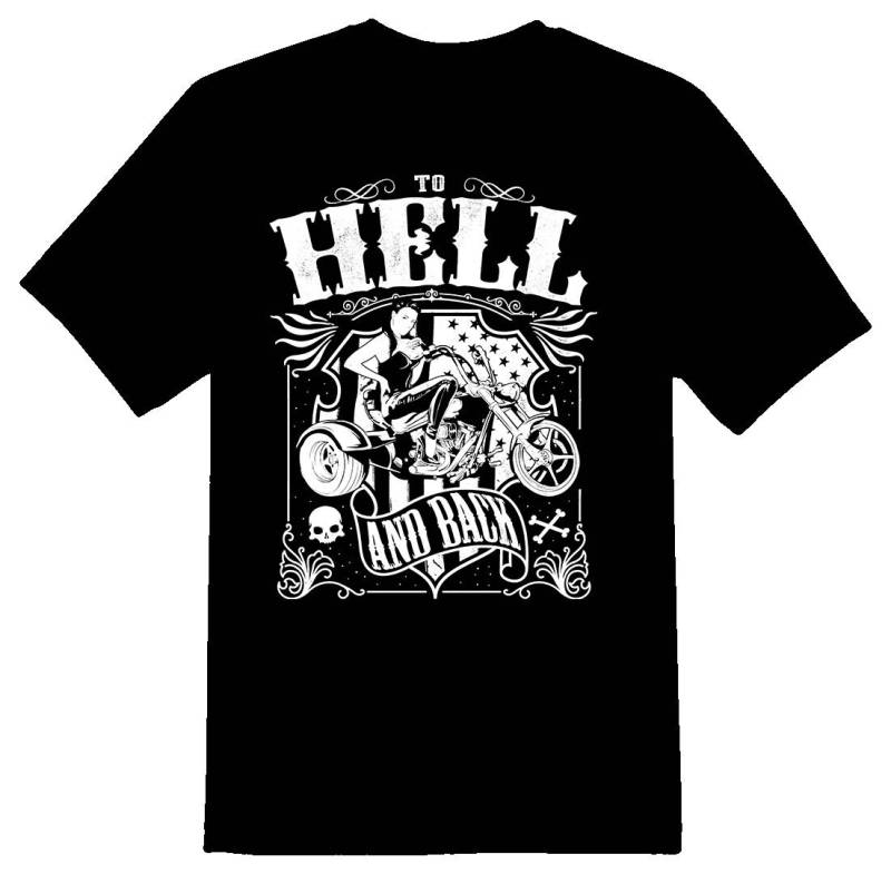 To Hell & Back Pin Up Mädchen Schwarz Oder Weiß T-Shirt von RacerSupply