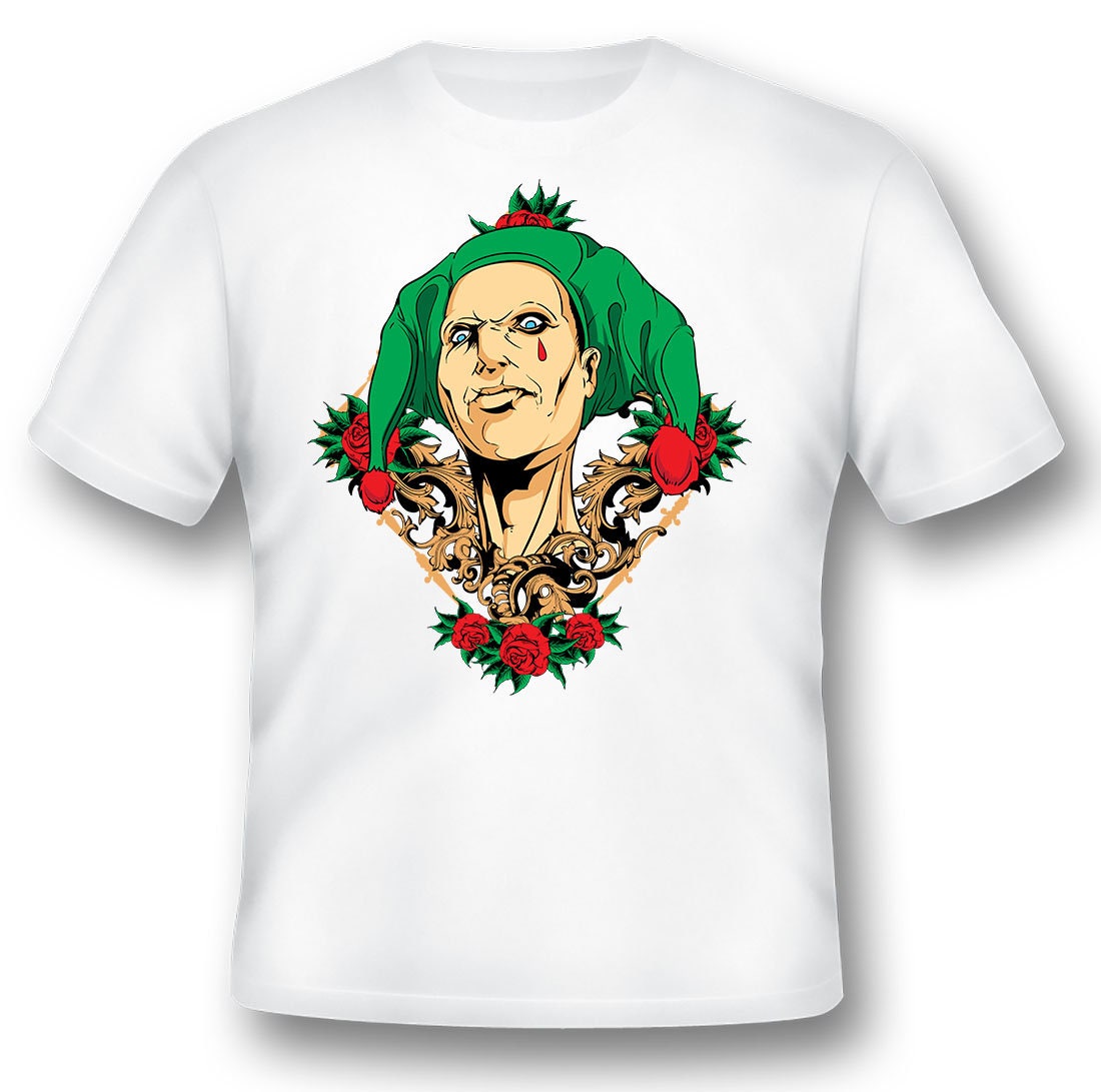 Wer Ist Der Clown Spaßvogel Und Rosen Schwarz Oder Weiß T-Shirt von RacerSupply