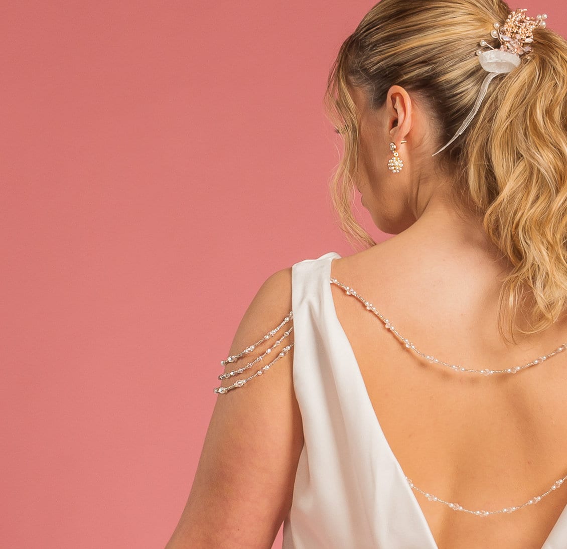 2 Layer Bridal Backdrop Attachment Halskette Zurück Kette Perlen Schmuck Hochzeitskleid Zurück Drapieren Perlenkette Dra von Rachaelsmaids
