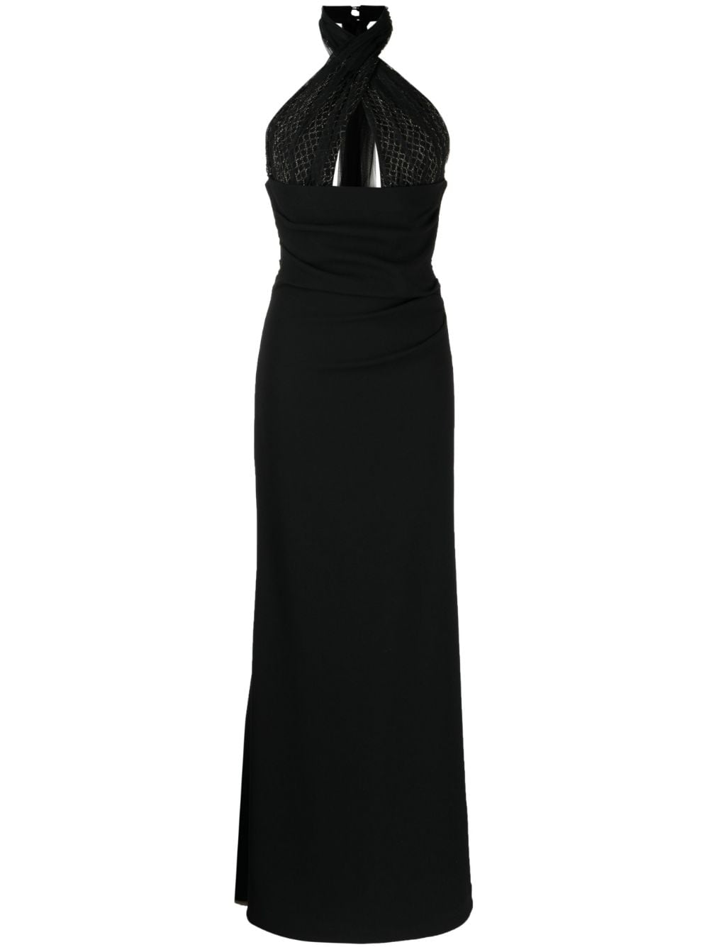 Rachel Gilbert Drapiertes Neckholder-Kleid - Schwarz von Rachel Gilbert