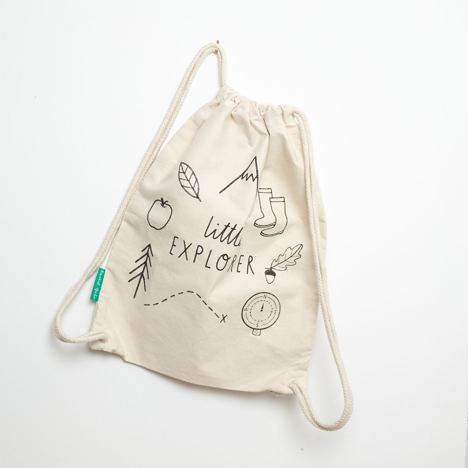 Little Entdecker Kids Kit Bag - Siebdruck Handgezeichnetes Design Auf Bio-Baumwolle von RachelGaleDraws