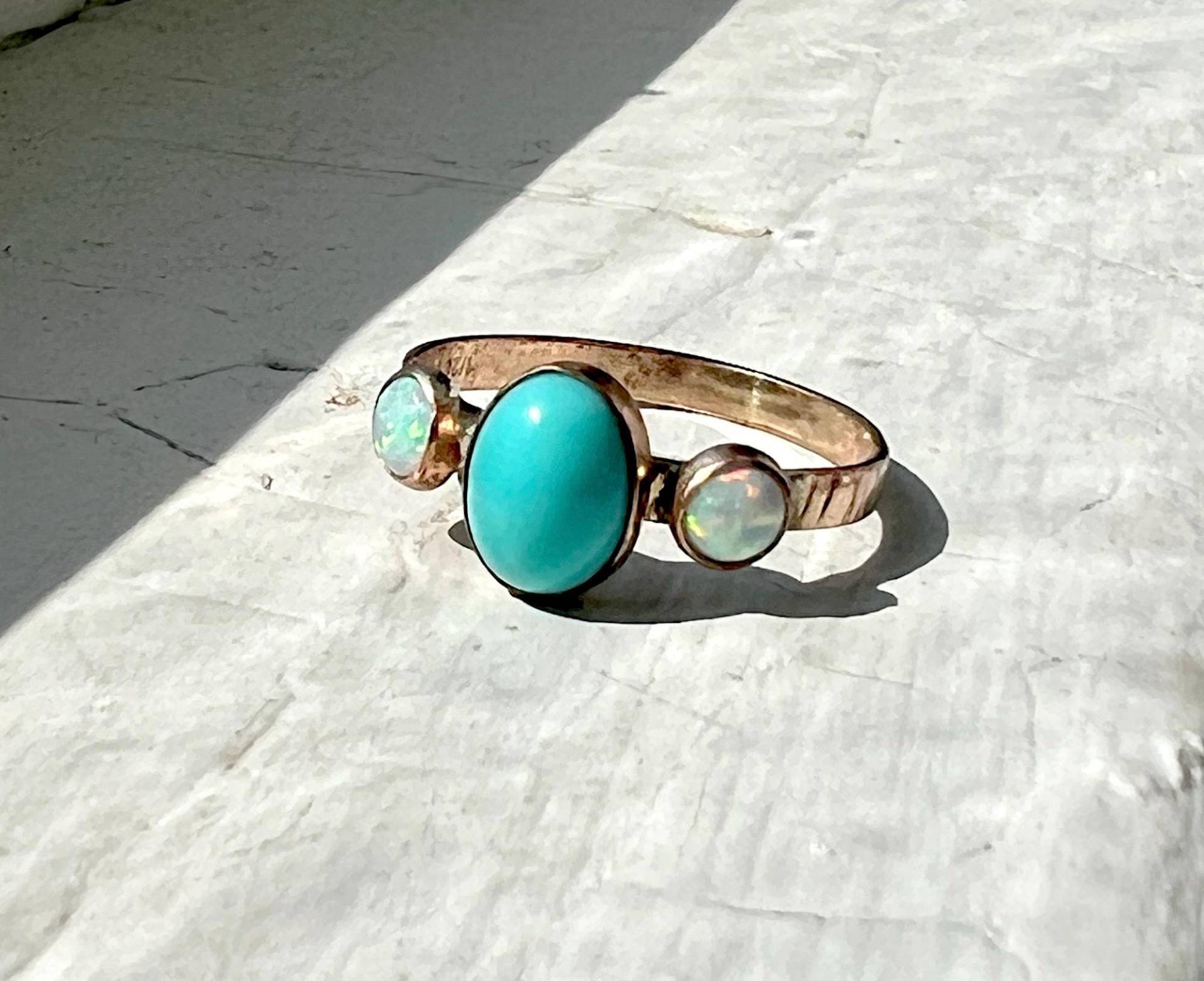Türkis Und Opal Bandring in 14K Goldfill Handmade Von Rachel Pfeffer Türkis Und Opal Bandring in 14K Goldfill Handmade Von Rachel Pfeffer von RachelPfefferDesigns