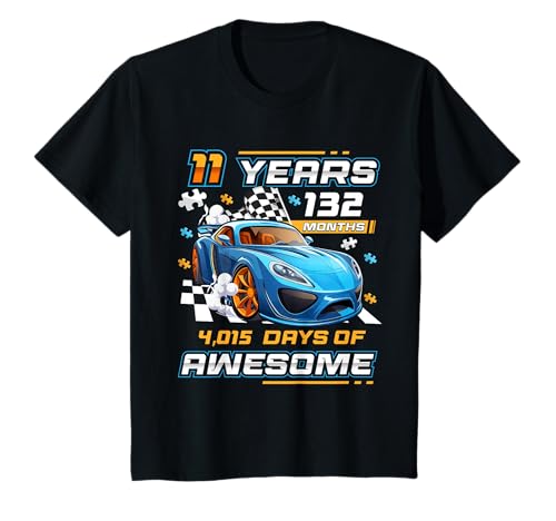 Kinder Fantastisches Rennwagen-Motiv zum 11. Geburtstag, 11 Jahre alt, für Jungen, 11 Jahre T-Shirt Kinder Fantastisches Rennwagen-Motiv zum 11. Geburtstag, 11 Jahre alt, für Jungen, 11 Jahre T-Shirt von Racing Car Birthday Party