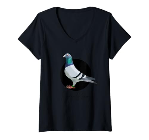 Damen Pigeon Racing Colombophile Duivensport Taubenzüchter Tauben T-Shirt mit V-Ausschnitt von Racing Pigeon Colombophile Pigeons Birds Lover