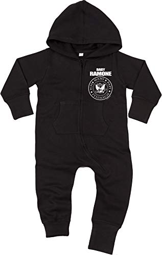 Racker-n-Roll Baby Ramone Baby All-in-one Sweatsuit Black von Racker-n-Roll