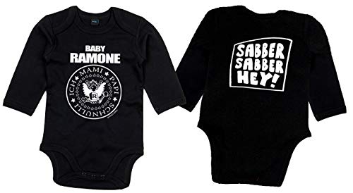 Racker-n-Roll Baby Ramone Sabber Hey Langarm Body Bio-Baumwolle Black von Racker-n-Roll