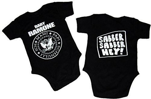 Racker-n-Roll Baby Ramone Sabber sabber Hey Baby-Body schwarz, Größe 62 von Racker-n-Roll