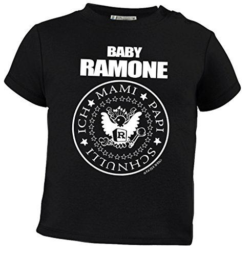 Racker-n-Roll Baby Ramone Sabber sabber Hey Baby-T-Shirt schwarz, Größe 74 von Racker-n-Roll