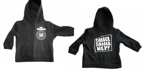 Racker-n-Roll Baby Ramone Zipped Hoodie Sabber sabber Hey Black KAPU-Zip Baby schwarz, Größe 68 von Racker-n-Roll
