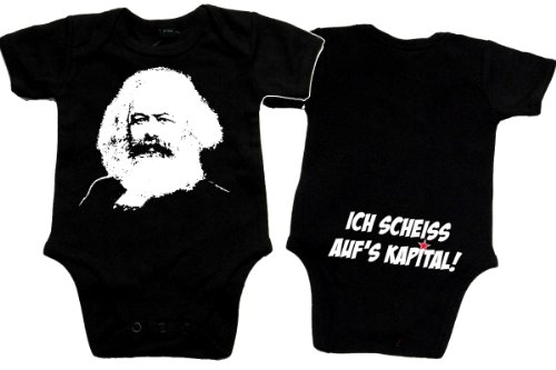 Racker-n-Roll Karl Marx Ich Scheiss auf´s Kapital Baby Body schwarz von Racker-n-Roll