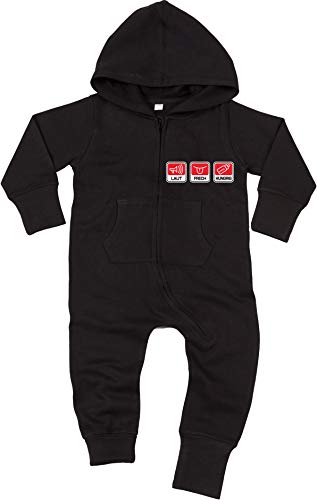 Racker-n-Roll LAUT FRECH HUNGRIG Baby All-in-one Sweatsuit Black von Racker-n-Roll