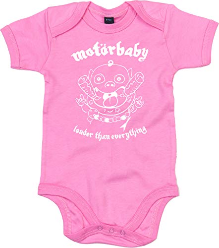 Racker-n-Roll MOTÖRBABY Louder Than Everything Baby Body pink von Racker-n-Roll