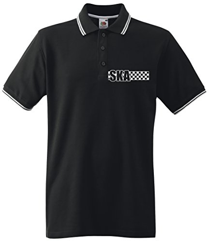 Racker-n-Roll SKA Black Tipped Poloshirt Brustdruck von Racker-n-Roll