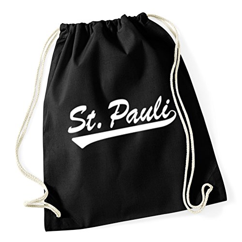 Racker-n-Roll ST. PAULI Gymbag Turnbeutel aus Bio Baumwolle, schwarz von Racker-n-Roll