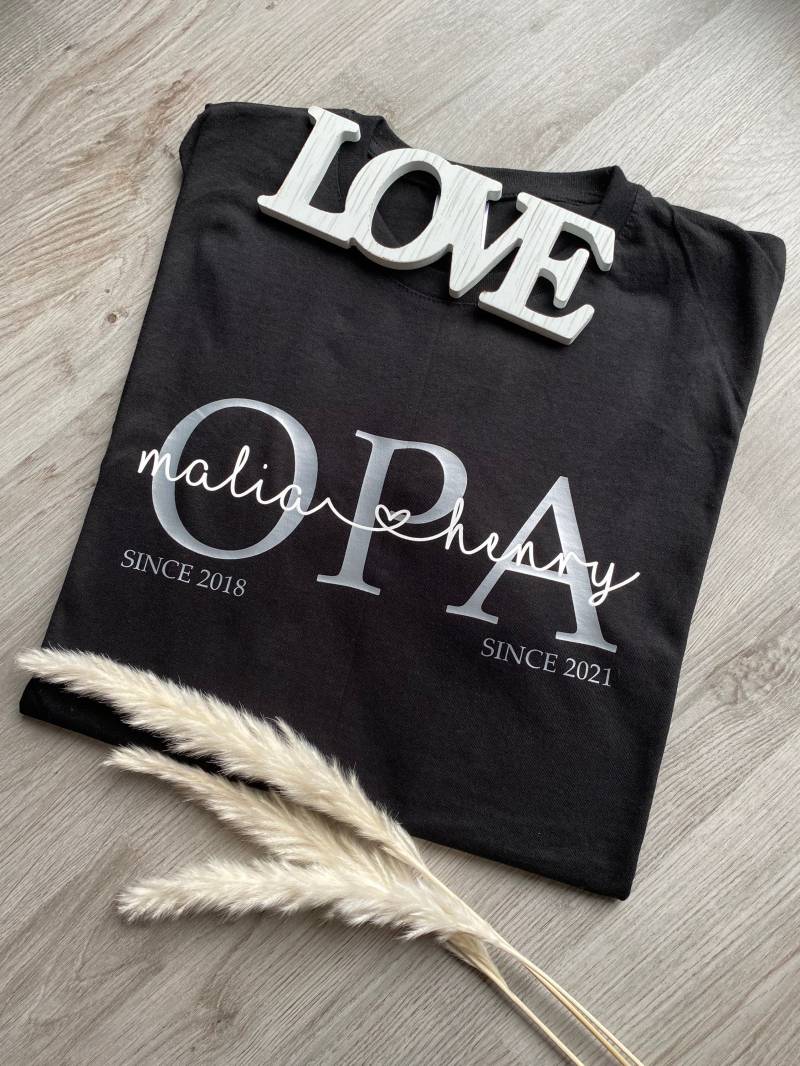 Bügelbild | Opa T-Shirt Shirt Kindernamen Personalisiertes Geschenk Statementshirt Opa von Rackertouille