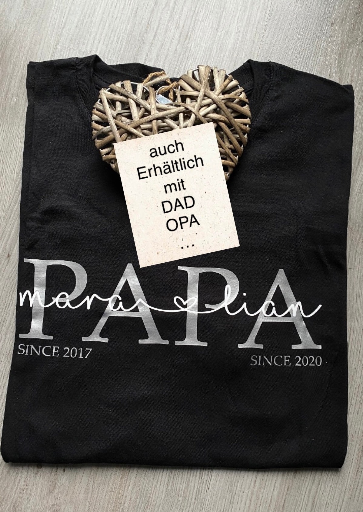 Bügelbild | Papa T-Shirt Kindernamen Personalisiertes Vatertagsgeschenk Statementshirt Dad Shirt von Rackertouille