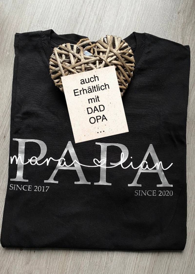 Bügelbild | Papa T-Shirt Kindernamen Personalisiertes Vatertagsgeschenk Statementshirt Dad Shirt von Rackertouille
