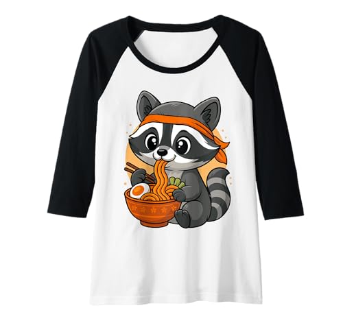 Damen Kawaii Racoon Eating Ramen Grafik Japanischer Waschbär Grafik Raglan Damen Kawaii Racoon Eating Ramen Grafik Japanischer Waschbär Grafik Raglan von Racoon Eating Ramen Funny Japanese Kawaii Design