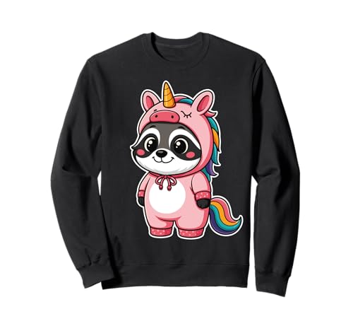 Kawaii Waschbär im Einhorn Kostüm für Mädchen Kinder Einhorn Sweatshirt Kawaii Waschbär im Einhorn Kostüm für Mädchen Kinder Einhorn Sweatshirt von Racoon In Unicorn Costume Kawaii Design