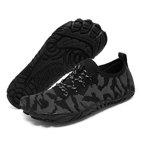 Racqua Barfußschuhe Wasserschuhe Damen Schwimmschuhe Strandschuhe Herren Welten Koden Wasserschuhe Strandschuhe Frauen Barfuss Schnelltrocken Unisex Schwarz 41 von Racqua