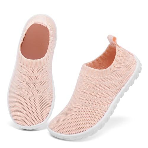 Racqua Hausschuhe Kleinkind Jungen Mädchen Kindergarten Hausschuhe Atmungsaktiv Anti-Rutsch Soft Barfuß Schuhe Kleinkind Schuhe Unisex kiner Hausschuhe Rosa 25 von Racqua