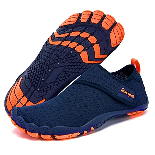 Racqua Wasserschuhe Herren und Damen Badeschuhe Schwimmen Schwimmschuhe Aquaschuhe beachies Marineblau/Orange41 von Racqua