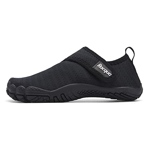 Racqua Kinder Wasserschuhe Jungen Schnelltrocknend Barfuß Leicht Strand Sport Aqua Schuhe Schwimmen Pool Gehen Surfin Bootsschuhe Kleines Kind Schwarz 28 von Racqua