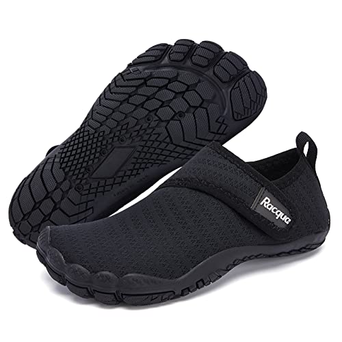 Racqua Kinder Wasserschuhe Jungen Schnelltrocknend Barfuß Leicht Strand Sport Aqua Schuhe Schwimmen Pool Gehen Surfin Bootsschuhe Kleines Kind Schwarz 29 von Racqua