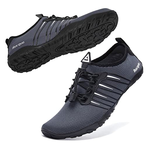 Racqua Wasserschuhe Badeschuhe Schwimmschuhe Aquaschuhe Surfschuhe Damen/Herren Grau EU41 von Racqua