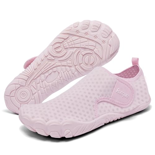 Racqua Wasserschuhe Damen Badeschuhe Herren Schwimmschuhe Herren Wasserschuhe für Frauen Aquaschuhe Damen Schnell Trocken Rosa 39 von Racqua