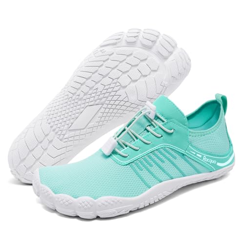 Racqua Wasserschuhe Schwimmschuhe Herren Aquaschuhe Damen Schuhe schnell trocknend Barfuß Pool Rudern Schuhe Anti-Rutsch-Strand Schuhe Grün EU36 von Racqua