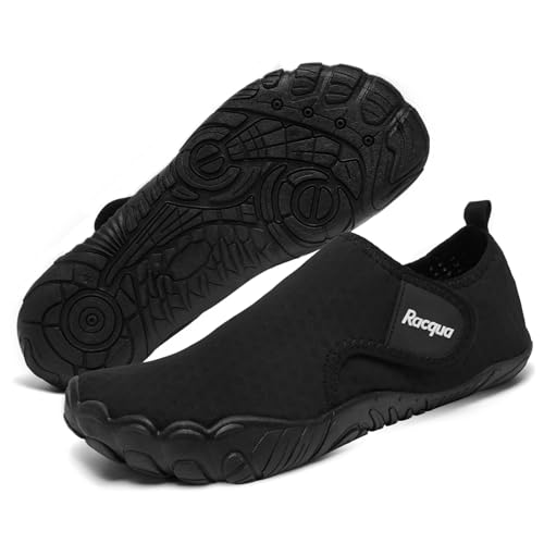 Racqua Wasserschuhe für Frauen Strandschuhe Männer Pool Schuhe für Frauen Herren Wasserschuhe Schwarz 43 von Racqua