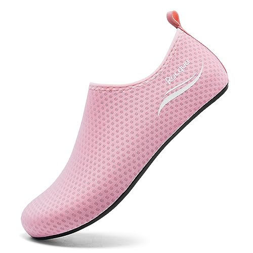 Racqua Wasserschuhe seeigelfest Damen/Herren Schwimmschuhe Aquaschuhe Strandschuhe für steinstrand Rosa 34-35 von Racqua