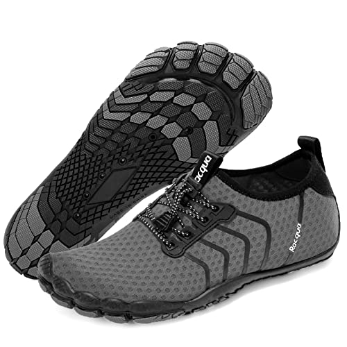 Racqua Wassersportschuhe für Herren und Damen, Strand, Surfen, Schwimmen, Schwimmen, Wandern, Wanderschuhe, schnell trocknend, Barfuß, Aquaschuhe, tiefgrau 36 von Racqua