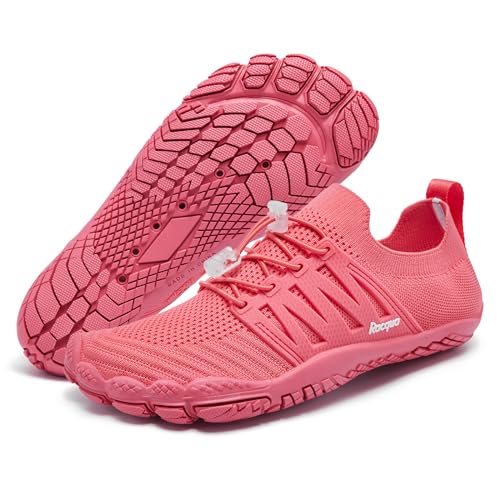 Racqua barfuss Schuhe Damen Wasserschuhe Unisex barfußschuhe Badeschuhe Schwimmschuhe Aquaschuhe Strandschuhe Rot40 von Racqua