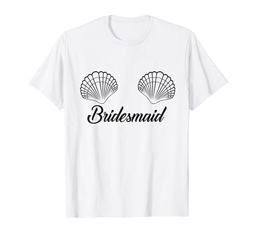 Bridesmaid Mermaid Seashell Bikini Bridal Party T-Shirt von Rad Planet