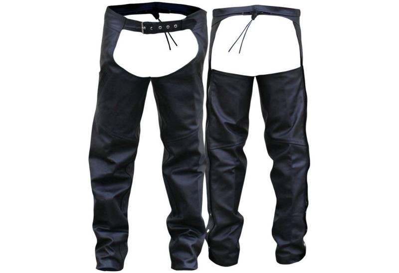 German Wear Reithose GW690-Chap black Motorradchaps Motorrad Biker Leder Chaps Kalbsleder Schwarz von German Wear