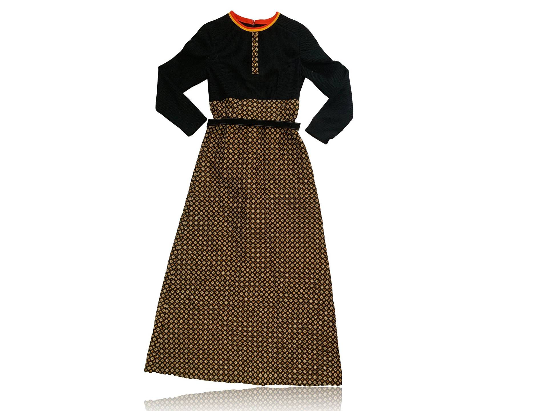 70Er Nwt Florales Hippie Boho Groovy Maxi Kleid/Größe 10 Leslie Fay Langarm von RadThingsVintage